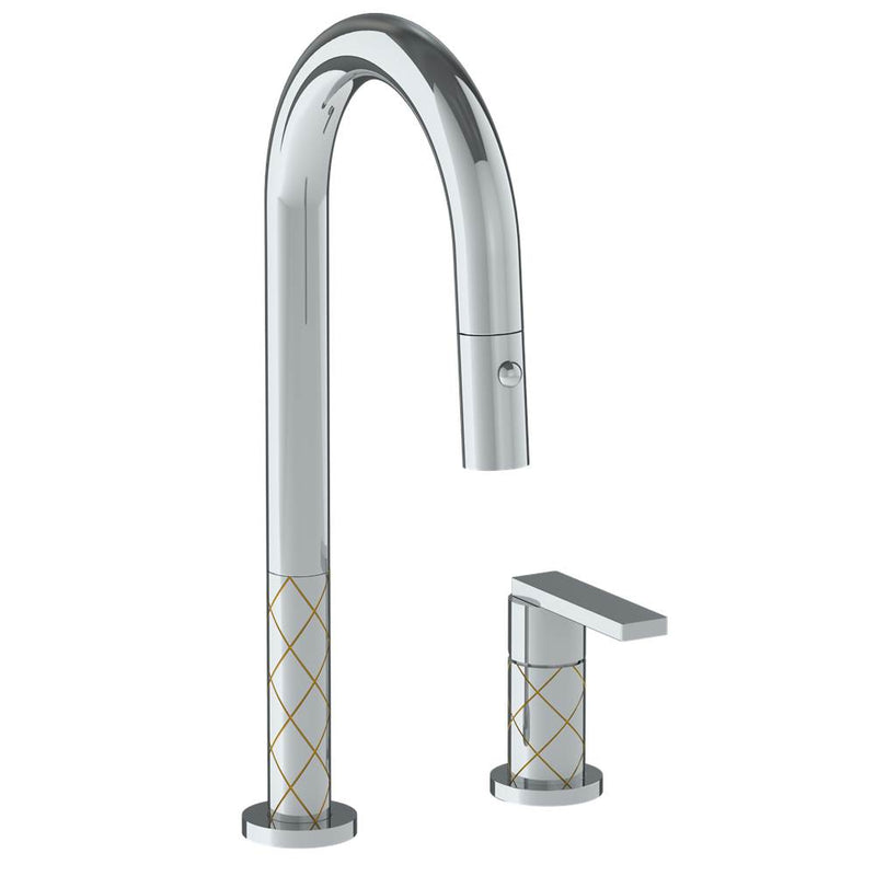 Watermark 71-9.1.3PG2-LLD4V Deck Mounted 2 Hole Gooseneck Prep Faucet With Pull Down Spray - Parent