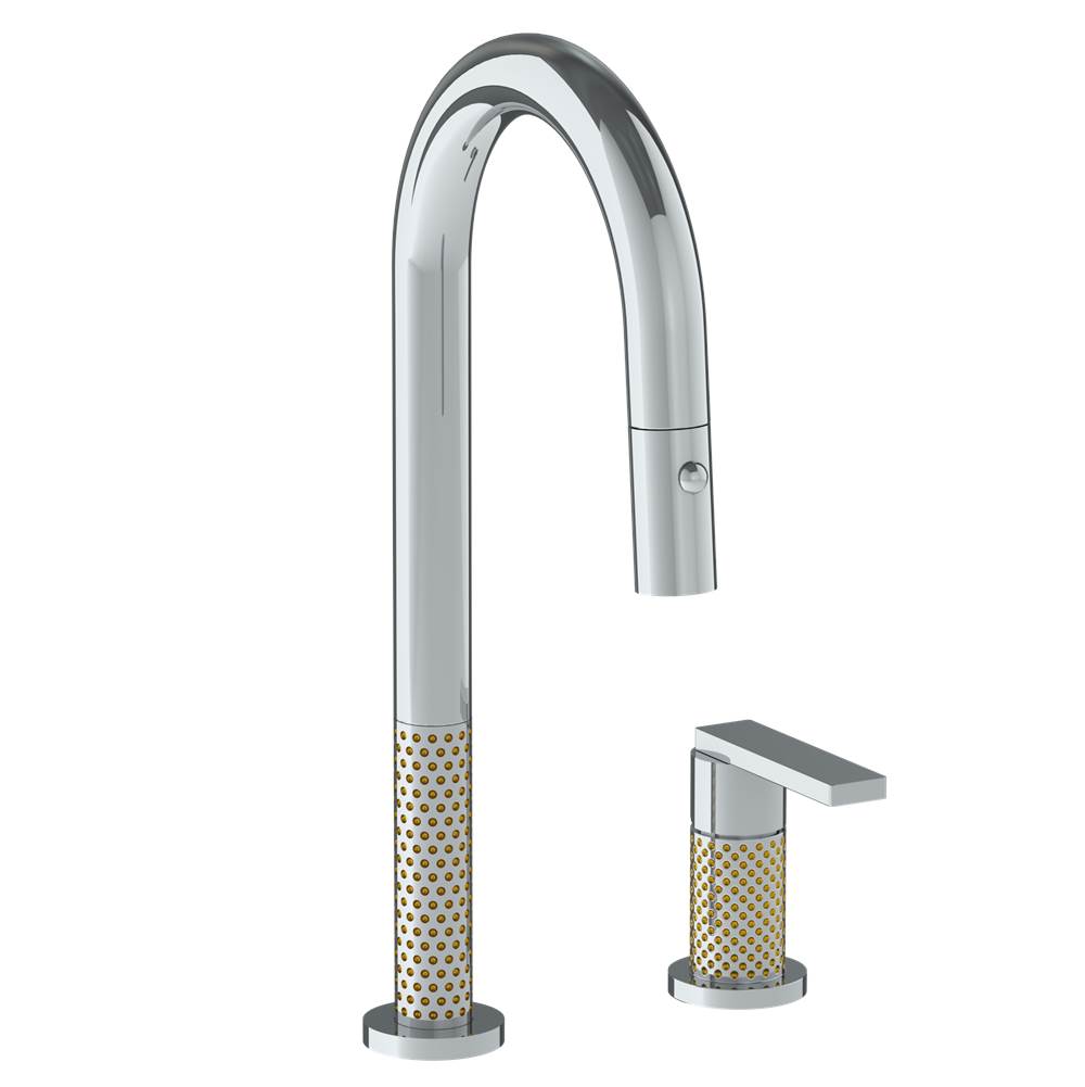 Watermark 71-9.1.3PG2-LLP5V Deck Mounted 2 Hole Gooseneck Prep Faucet With Pull Down Spray - Parent