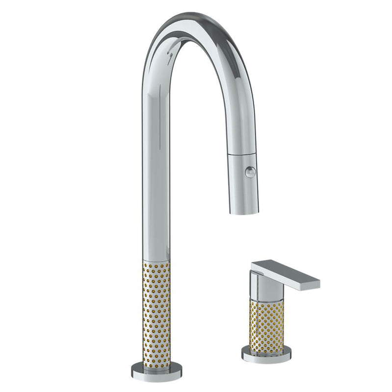 Watermark 71-9.1.3PG2-LLP5V Deck Mounted 2 Hole Gooseneck Prep Faucet With Pull Down Spray - Parent