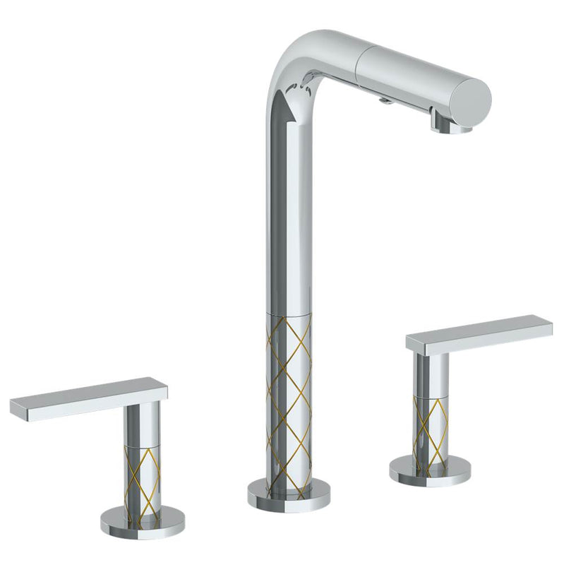 Watermark 71-9P3-LLD4 Deck Mounted 3 Hole Square Top Prep Faucet With Pull Out Spray - Parent
