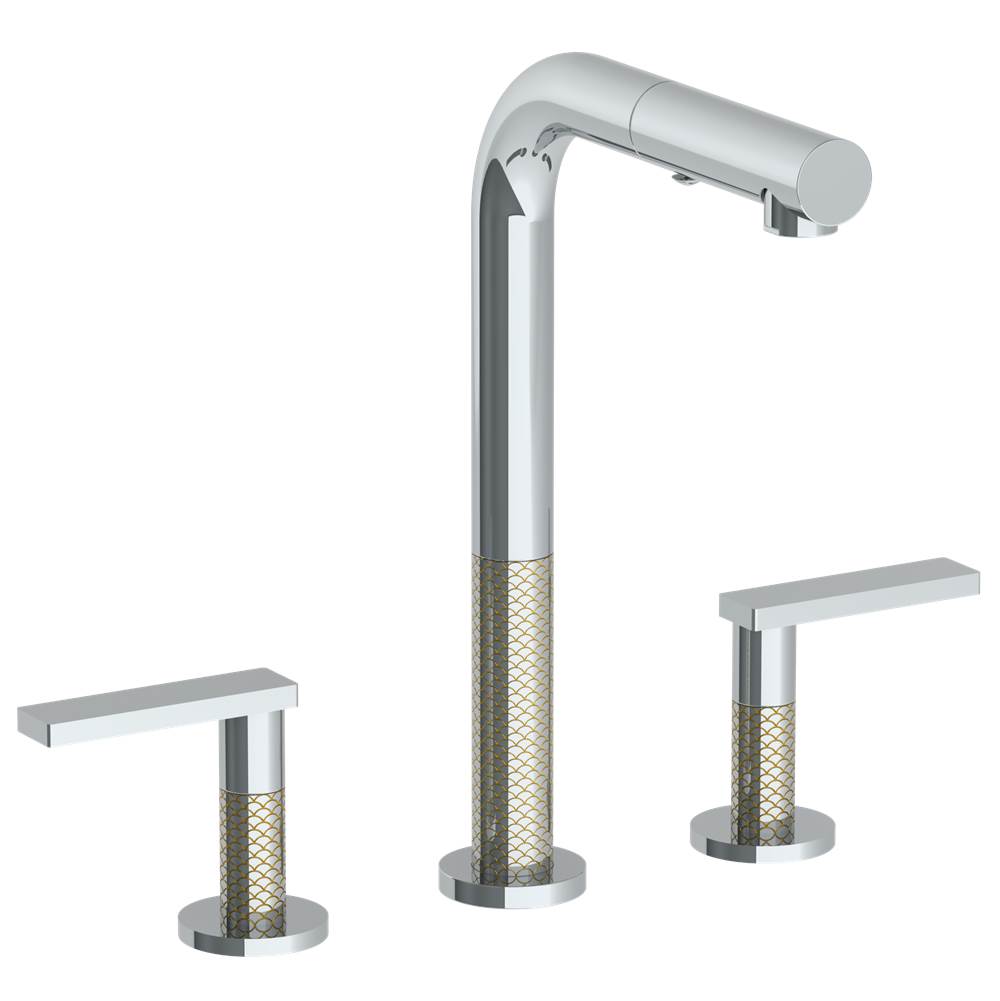 Watermark 71-9P3-LLO6 Deck Mounted 3 Hole Square Top Prep Faucet With Pull Out Spray - Parent