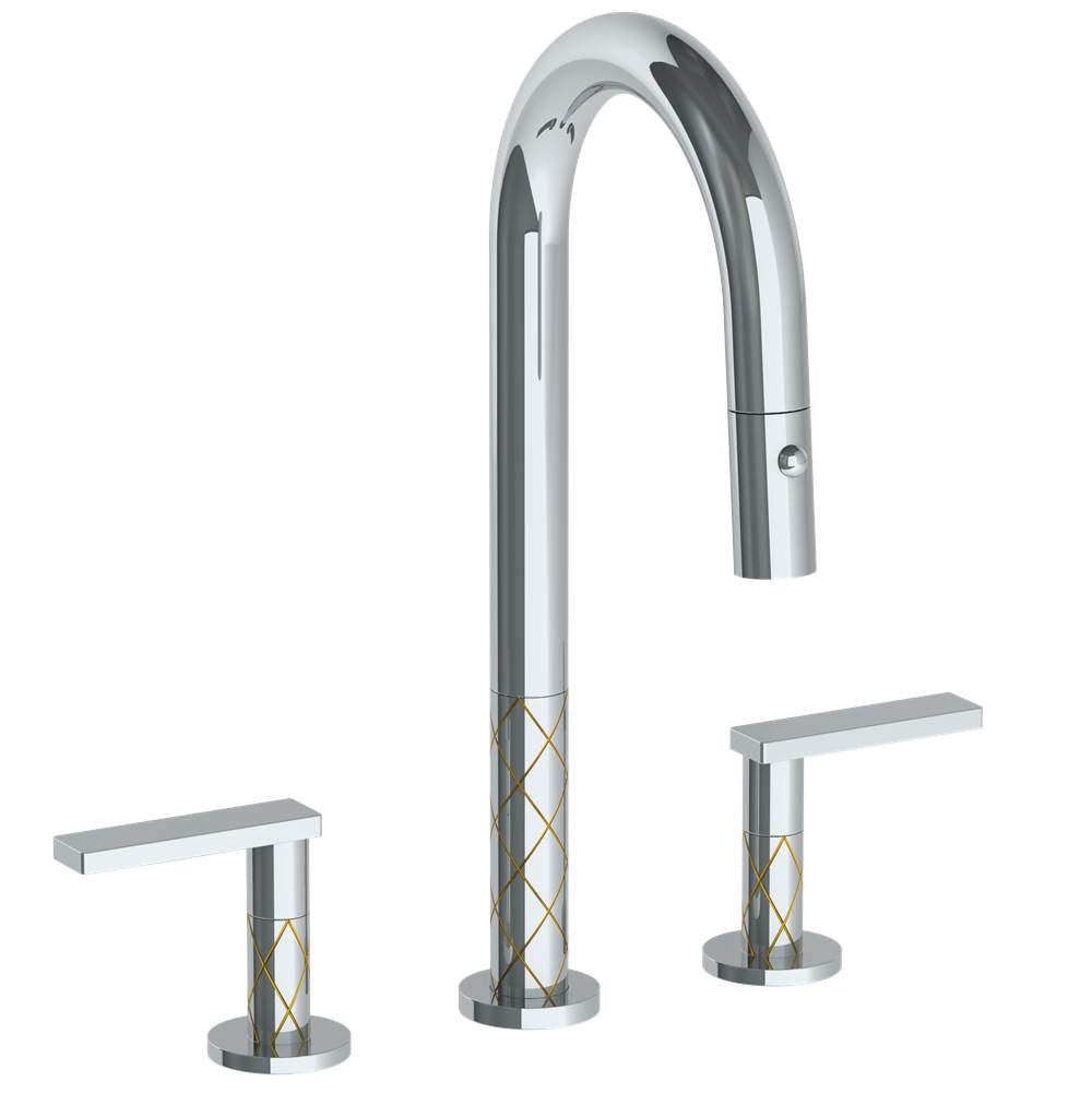 Watermark 71-9PG4-LLD4 Deck Mounted 3 Hole Gooseneck Prep Faucet With Pull Down Spray - Parent