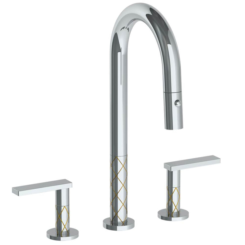 Watermark 71-9PG4-LLD4 Deck Mounted 3 Hole Gooseneck Prep Faucet With Pull Down Spray - Parent
