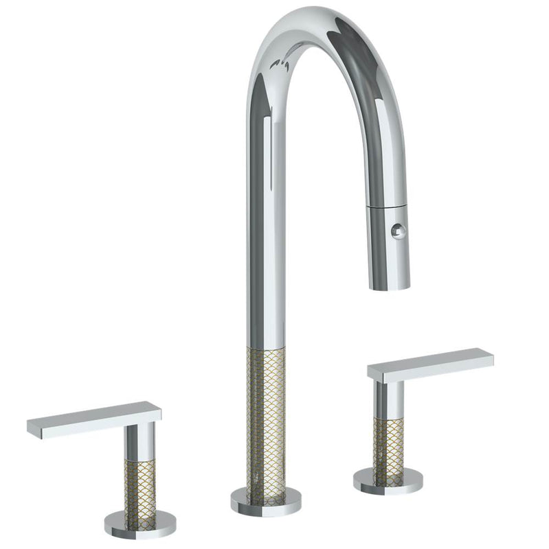 Watermark 71-9PG4-LLO6 Deck Mounted 3 Hole Gooseneck Prep Faucet With Pull Down Spray - Parent