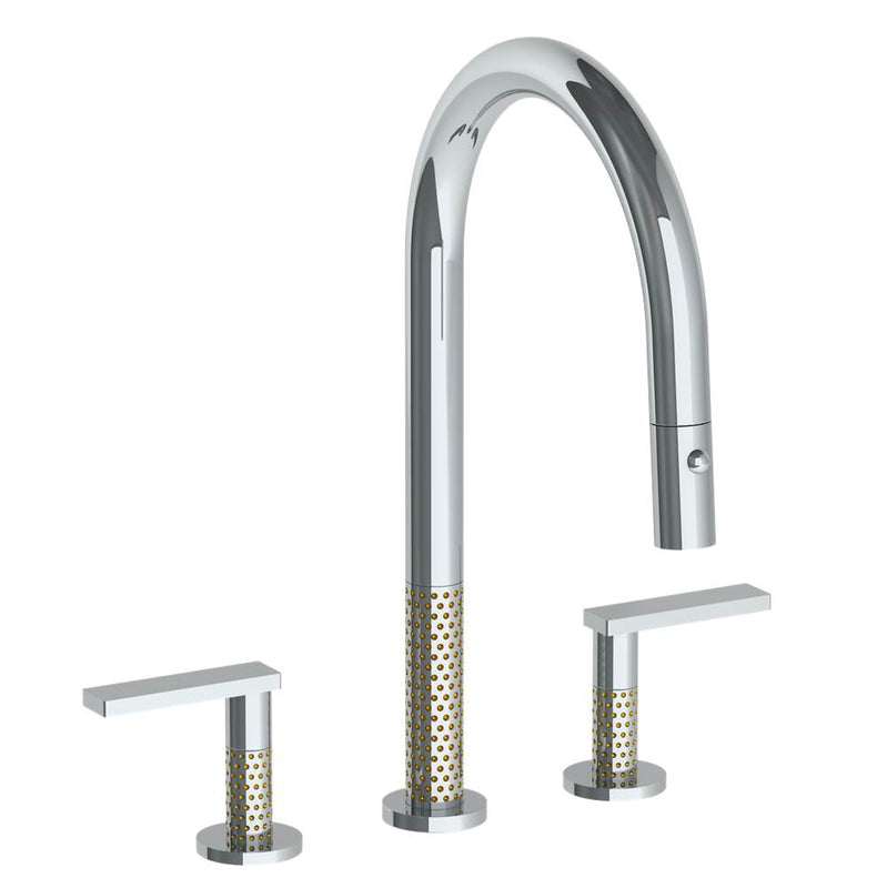 Watermark 71-9PG4-LLP5 Deck Mounted 3 Hole Gooseneck Prep Faucet With Pull Down Spray - Parent