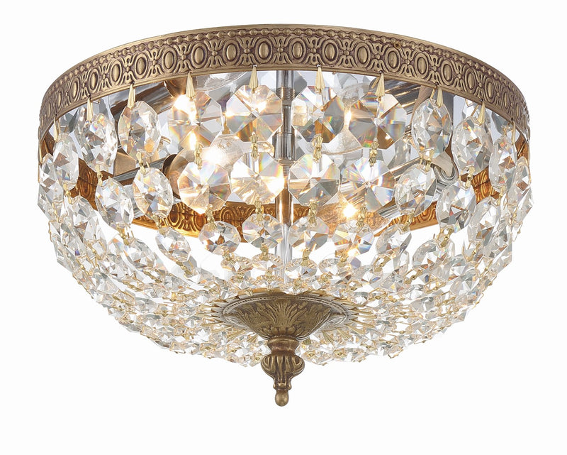 Crystorama 710-CL-MWP 2 Light Hand Cut Crystal Ceiling Mount