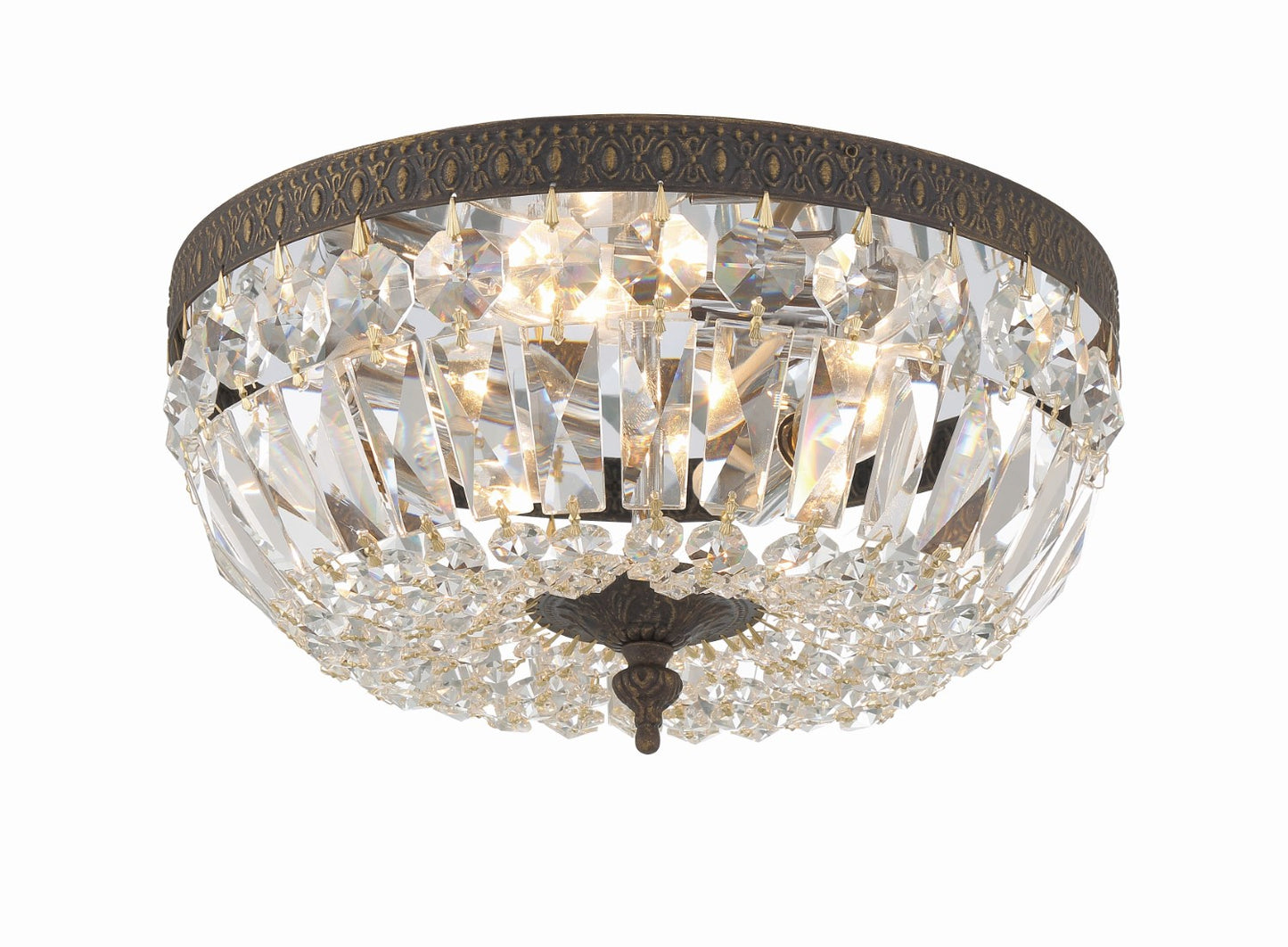 Crystorama 712-CL-SAQ 3 Light Spectra Crystal Ceiling Mount