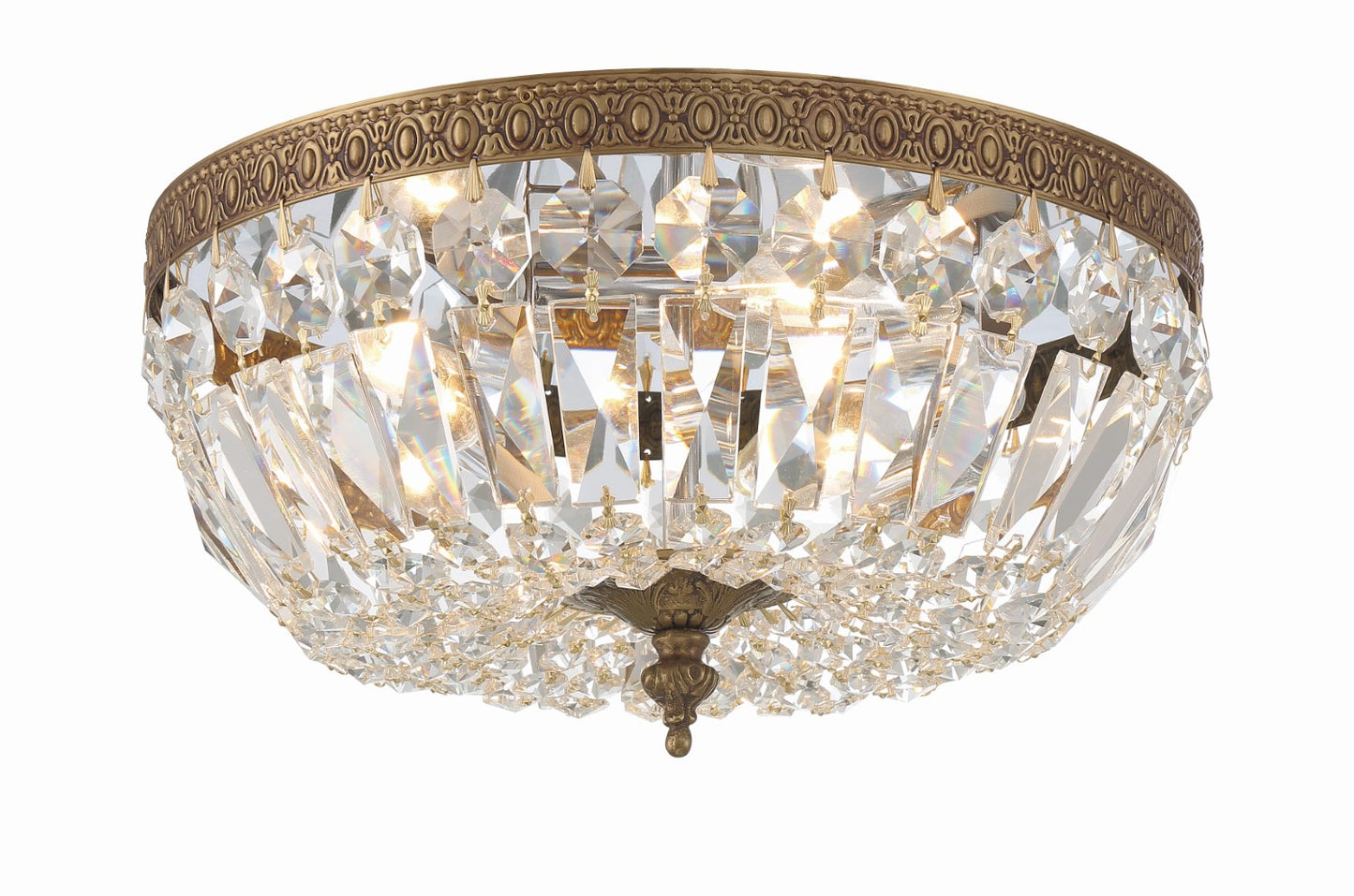 Crystorama 712-CL-MWP 3 Light Hand Cut Crystal Ceiling Mount