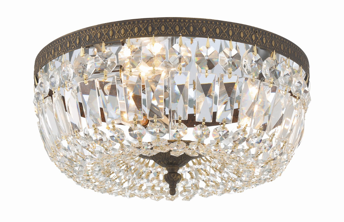 Crystorama 714-CL-SAQ 3 Light Spectra Crystal Ceiling Mount