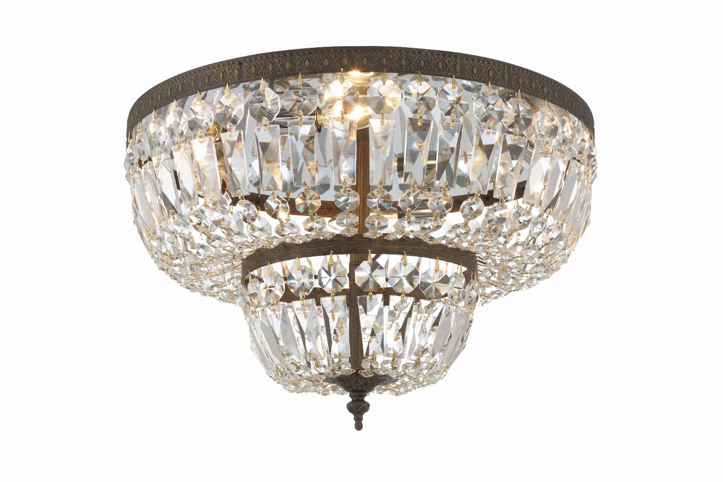 Crystorama 718-CL-MWP 4 Light Clear Hand Cut Ceiling Mount