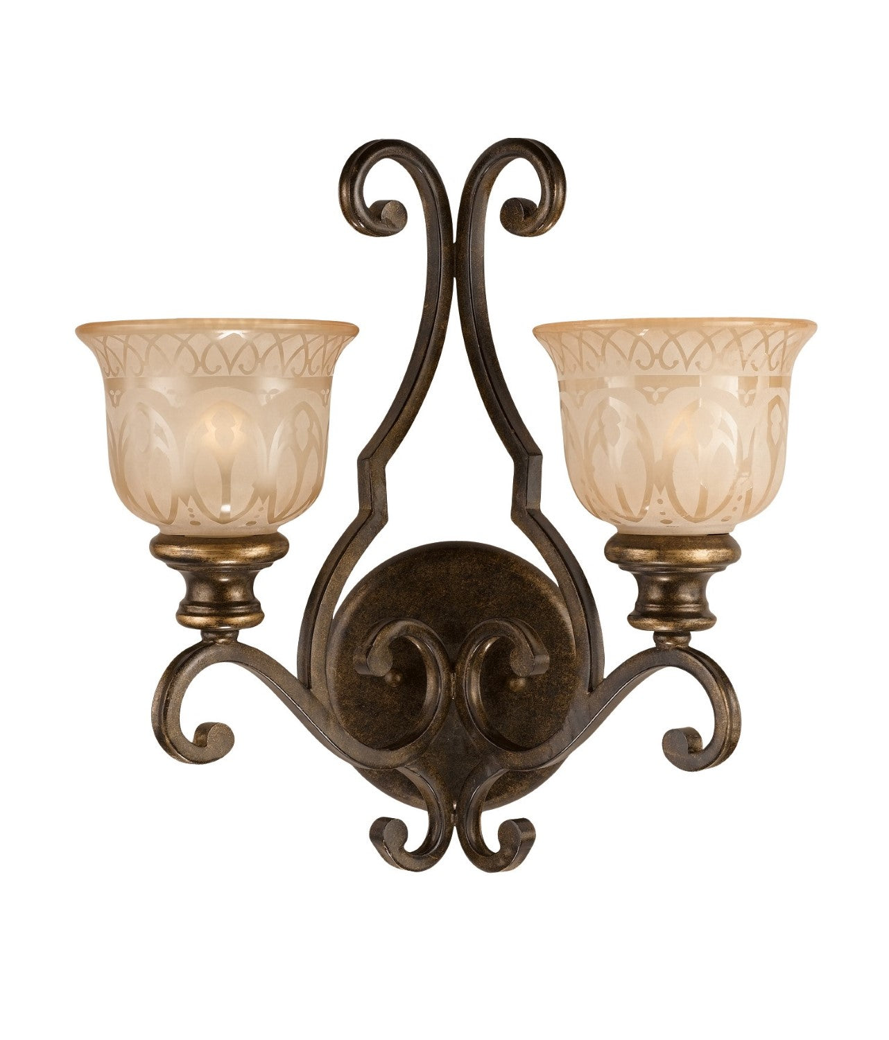 Crystorama 7402-BU Norwalk 2 Light Wall Mount - Bronze Umber