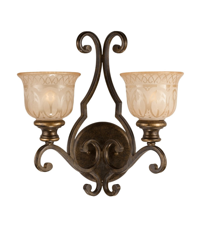 Crystorama 7402-BU Norwalk 2 Light Wall Mount - Bronze Umber