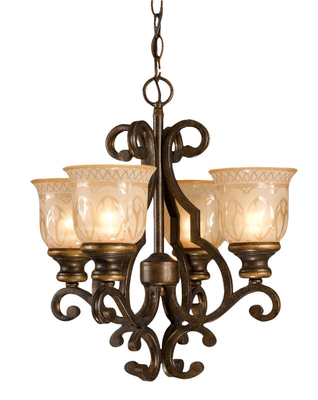 Crystorama 7404-BU Norwalk 4 Light Mini Chandelier - Bronze Umber