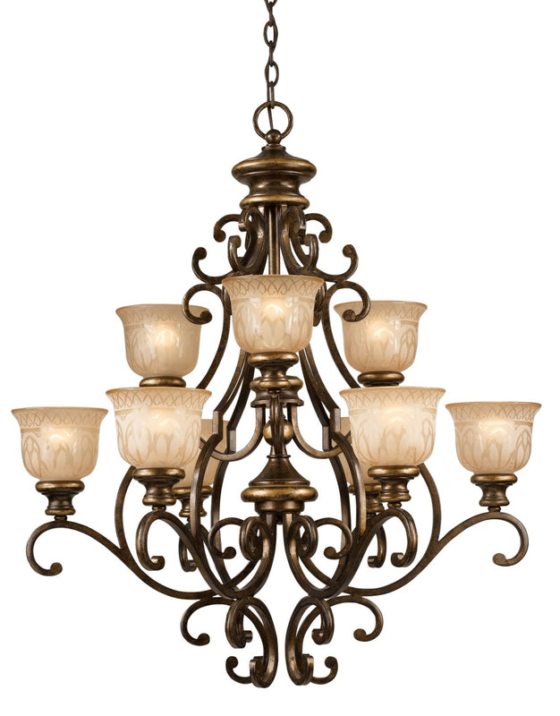 Crystorama 7409-BU Norwalk 9 Light Chandelier - Bronze Umber