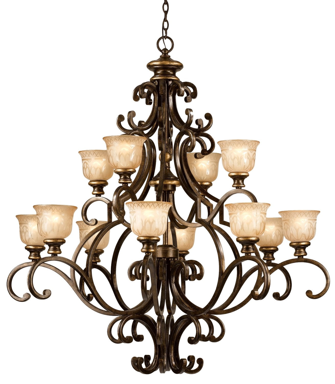 Crystorama 7412-BU Norwalk 12 Light Chandelier - Bronze Umber