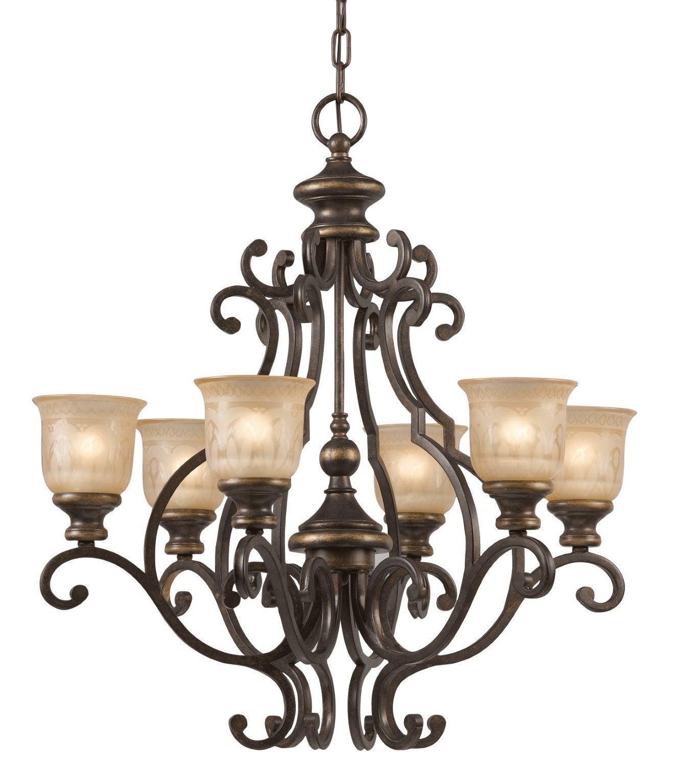Crystorama 7416-BU Norwalk 6 Light Chandelier - Bronze Umber