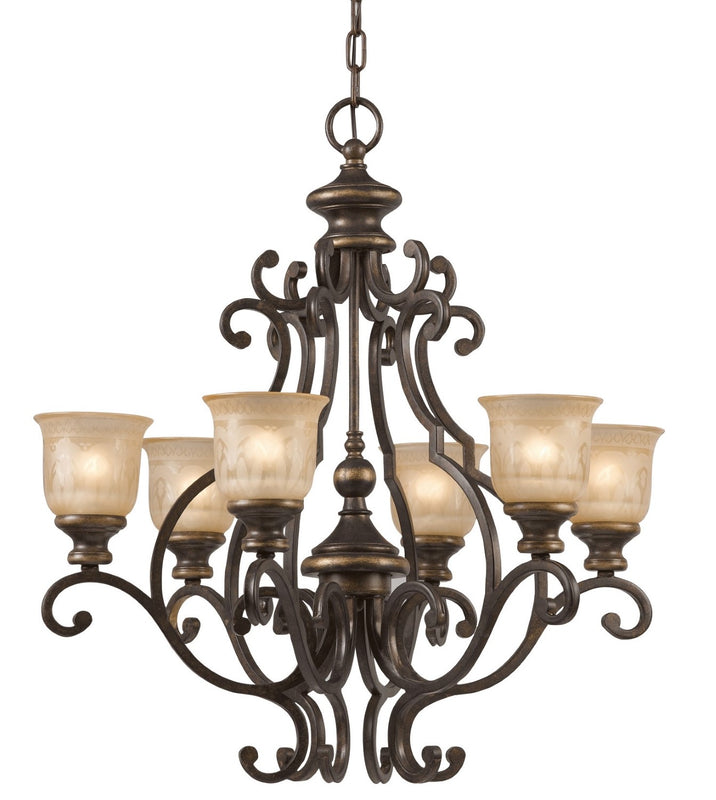 Crystorama 7416-BU Norwalk 6 Light Chandelier - Bronze Umber