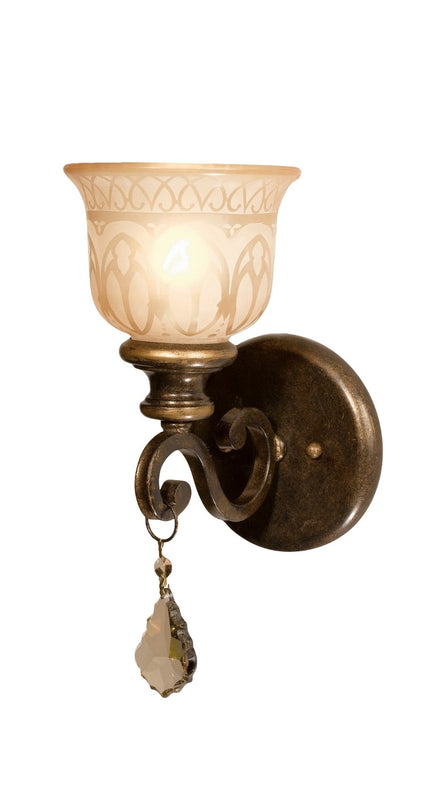 Crystorama 7501-BU-GT-MWP Norwalk 1 Light Golden Teak Crystal Wall Mount - Bronze Umber