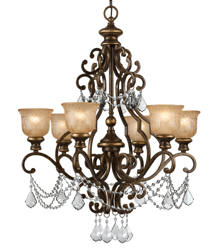 Crystorama 7516-BU-CL-MWP Norwalk 6 Light Clear Crystal Chandelier - Bronze Umber