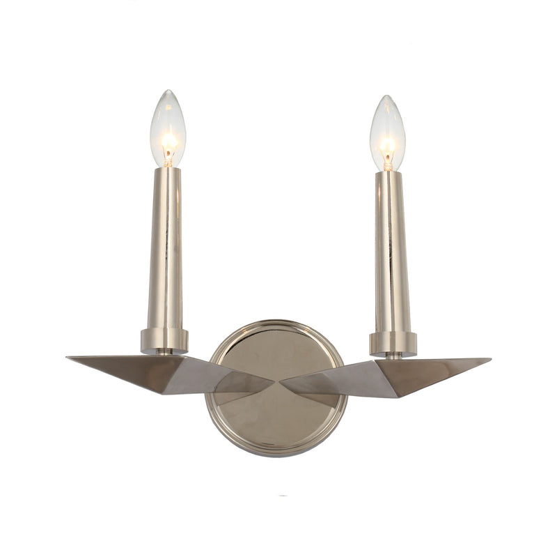 Crystorama 7592-PN Palmer 2 Light Wall Mount - Polished Nickel