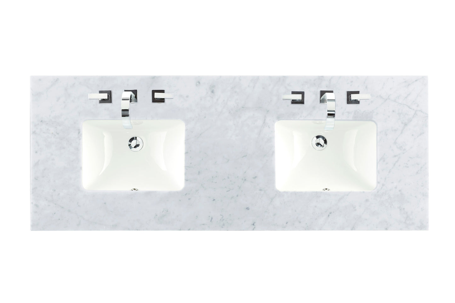 James Martin 090-S60D-CAR-SNK 60" Double 3 CM Top, Carrara White With Sink