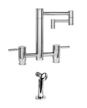 Load image into Gallery viewer, Waterstone 7600-12-1 Hunley Bridge Faucet - 12&quot; Articulated Spout w/Side Spray