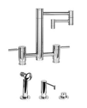 Load image into Gallery viewer, Waterstone 7600-12-3 Hunley Bridge Faucet - 12&quot; Articulated Spout 3pc. Suite