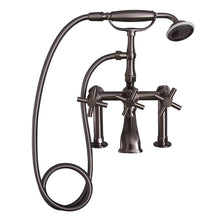 Load image into Gallery viewer, Barclay 7601-MC Deck Mount Tub Facuet With Cross Handles Hand Shower