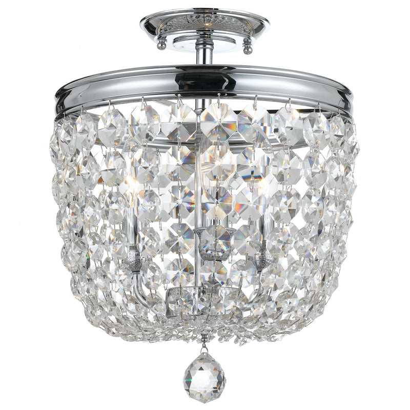 Crystorama 783-CL-MWP Archer 3 Light Crystal Ceiling Mount