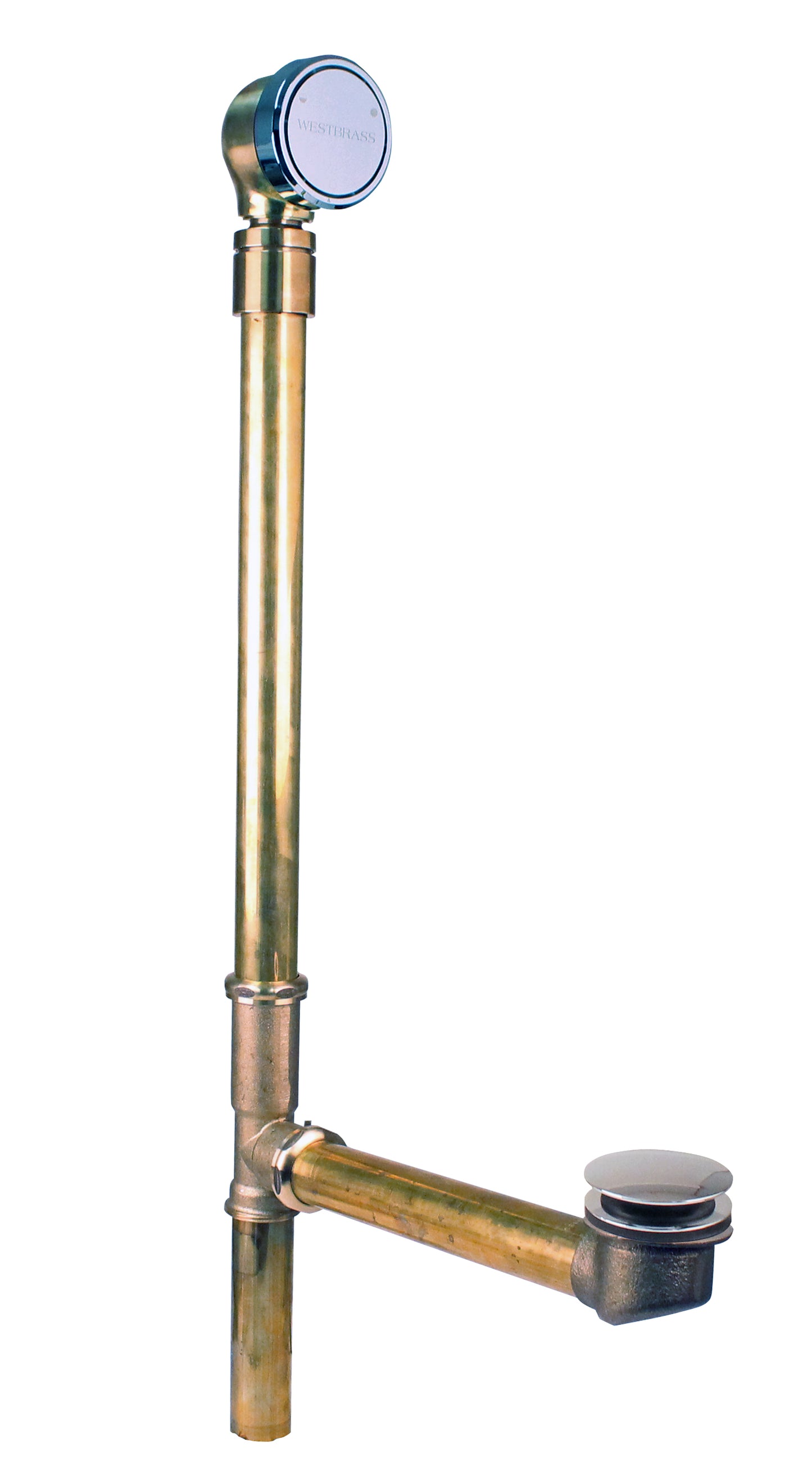 Westbrass 7931817BJCHM Patented Deep Soak Closing overflow and Ball Joint with ADA Approved Tip-Toe Drain