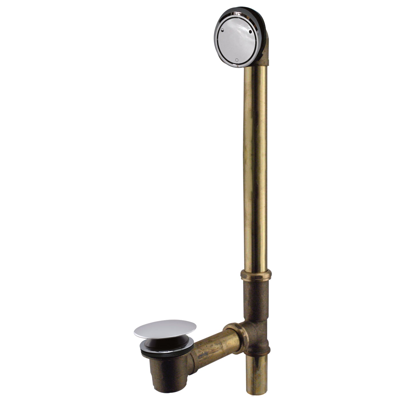 Westbrass 7931817CHM Patented Deep Soak Closing overflow with ADA Approved Tip-Toe Drain
