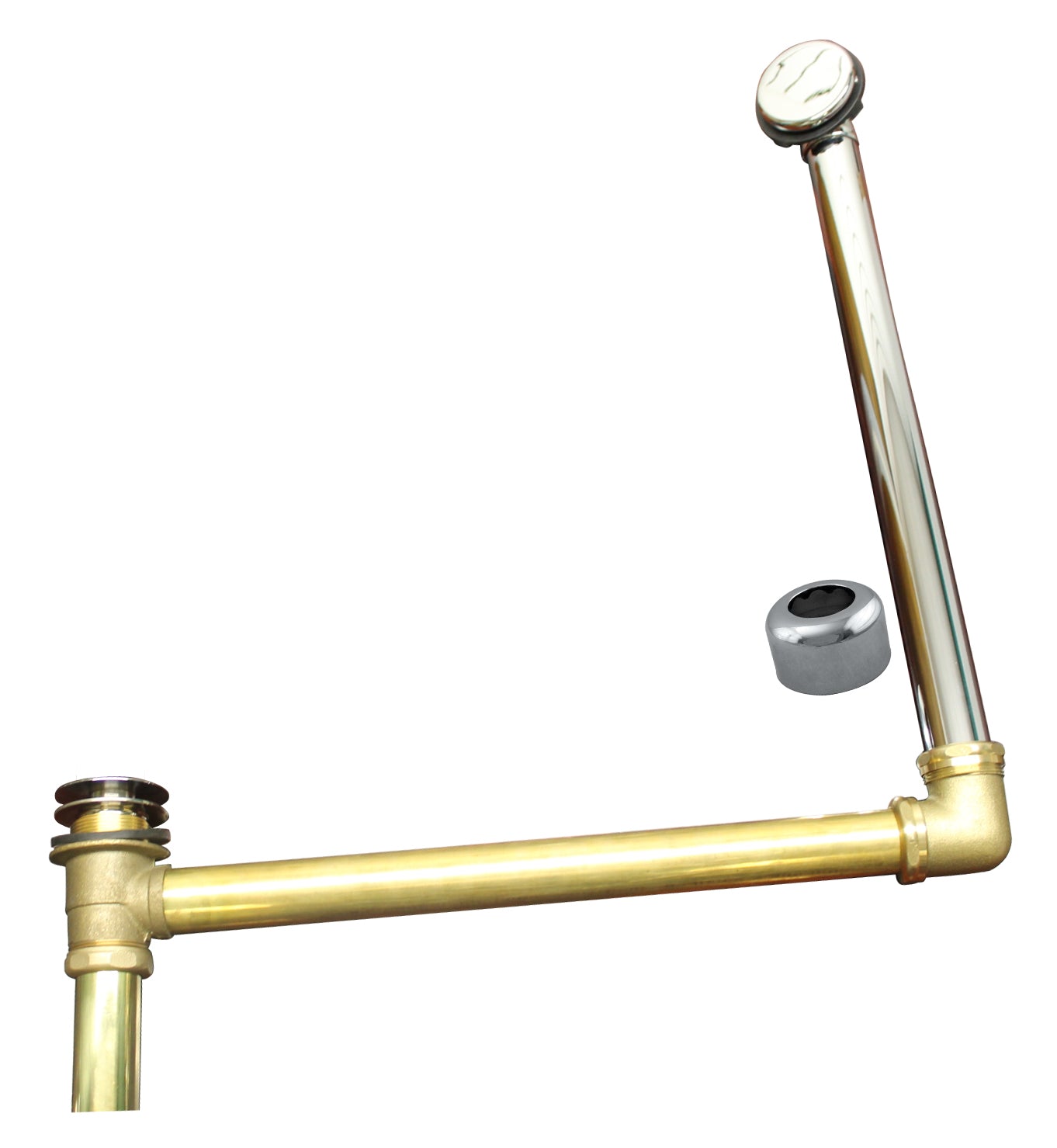 Westbrass 7932420HRDC Brass Direct Outlet Semi-Exposed Waste and Overflow with  Tip-Toe Drain - Parent