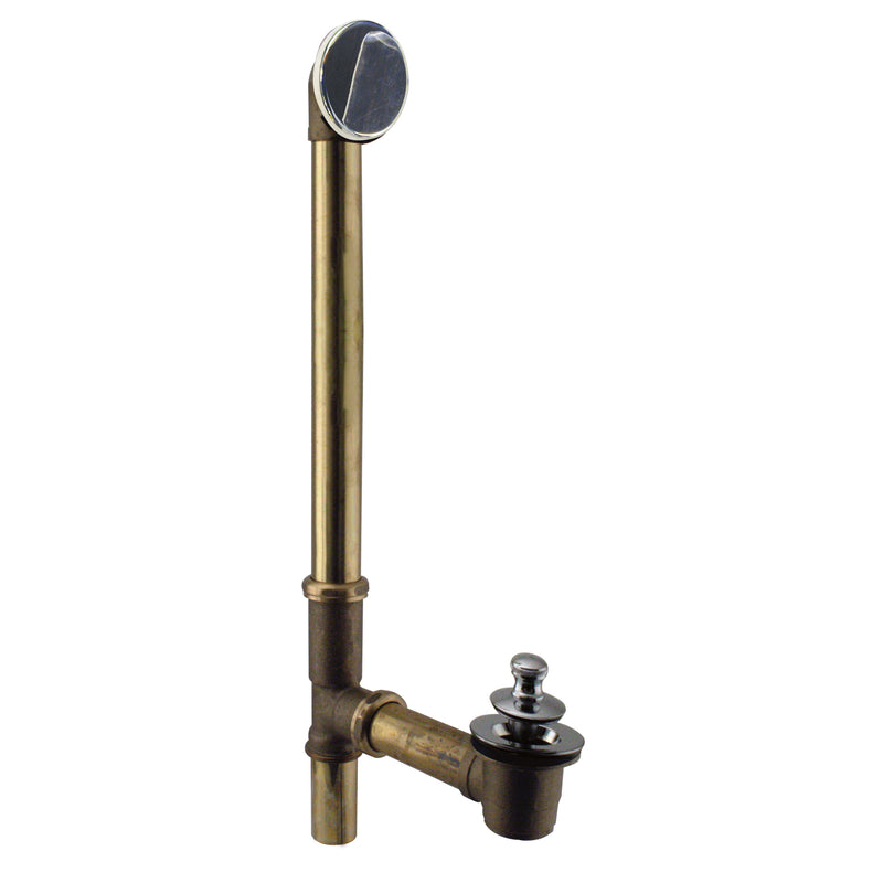 Westbrass 7941817H Illusionary Lift and Turn Bath Waste and Overflow with 17 gauge Brass Tubes and Cast Brass Tee and Elbows