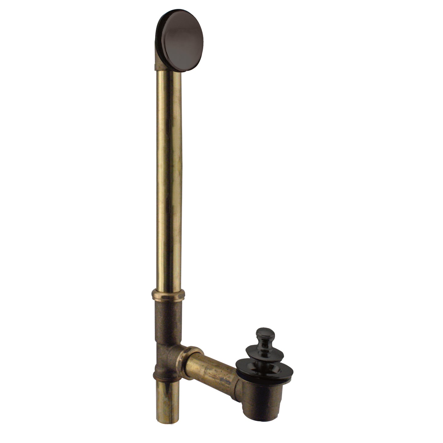 Westbrass 7941817H Illusionary Lift and Turn Bath Waste and Overflow with 17 gauge Brass Tubes and Cast Brass Tee and Elbows