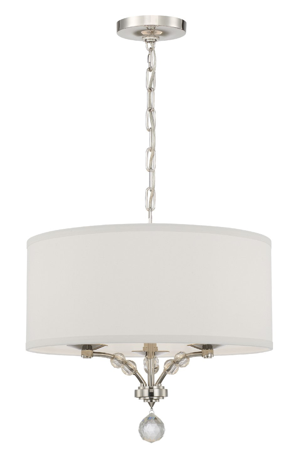Crystorama 8005-PN Mirage 3 Light Mini Chandelier - Polished Nickel