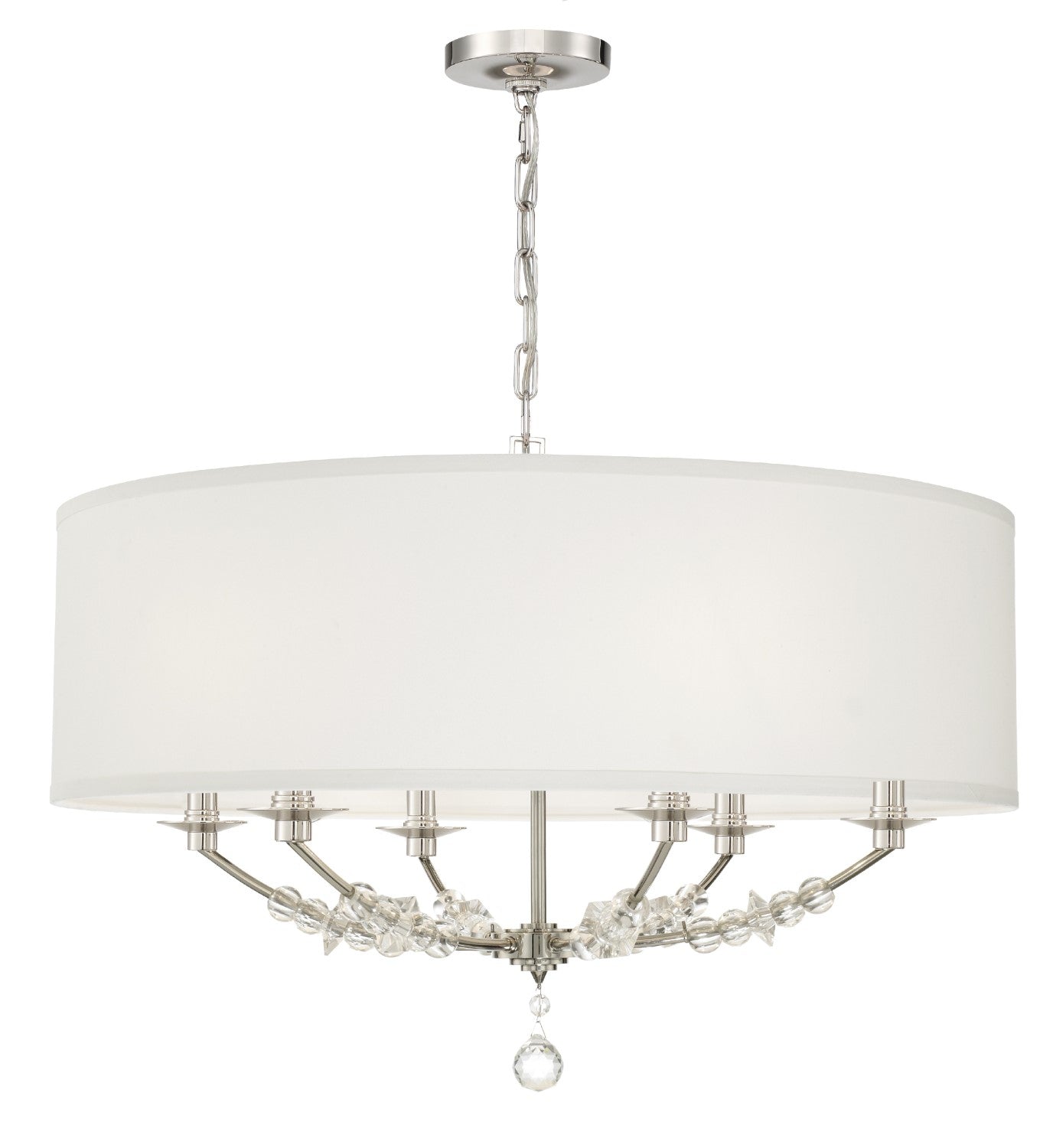 Crystorama 8006-PN Mirage 6 Light Drum Shade Chandelier - Polished Nickel