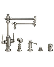 Load image into Gallery viewer, Waterstone 8010-18-4 Towson Two Handle Kitchen Faucet - 18&quot; Articulated Spout 4pc. Suite
