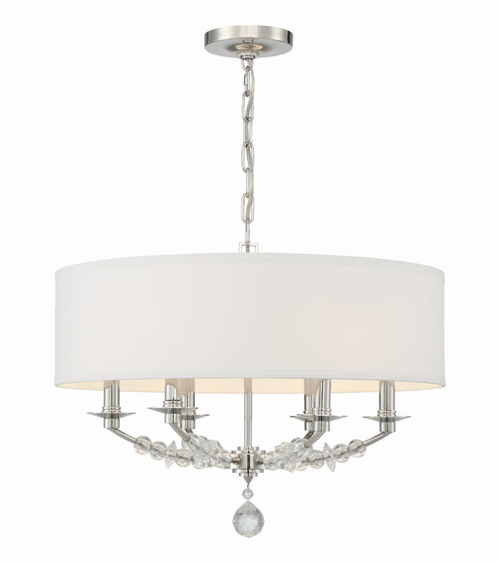 Crystorama 8016-PN Mirage 6 Light Chandelier - Polished Nickel