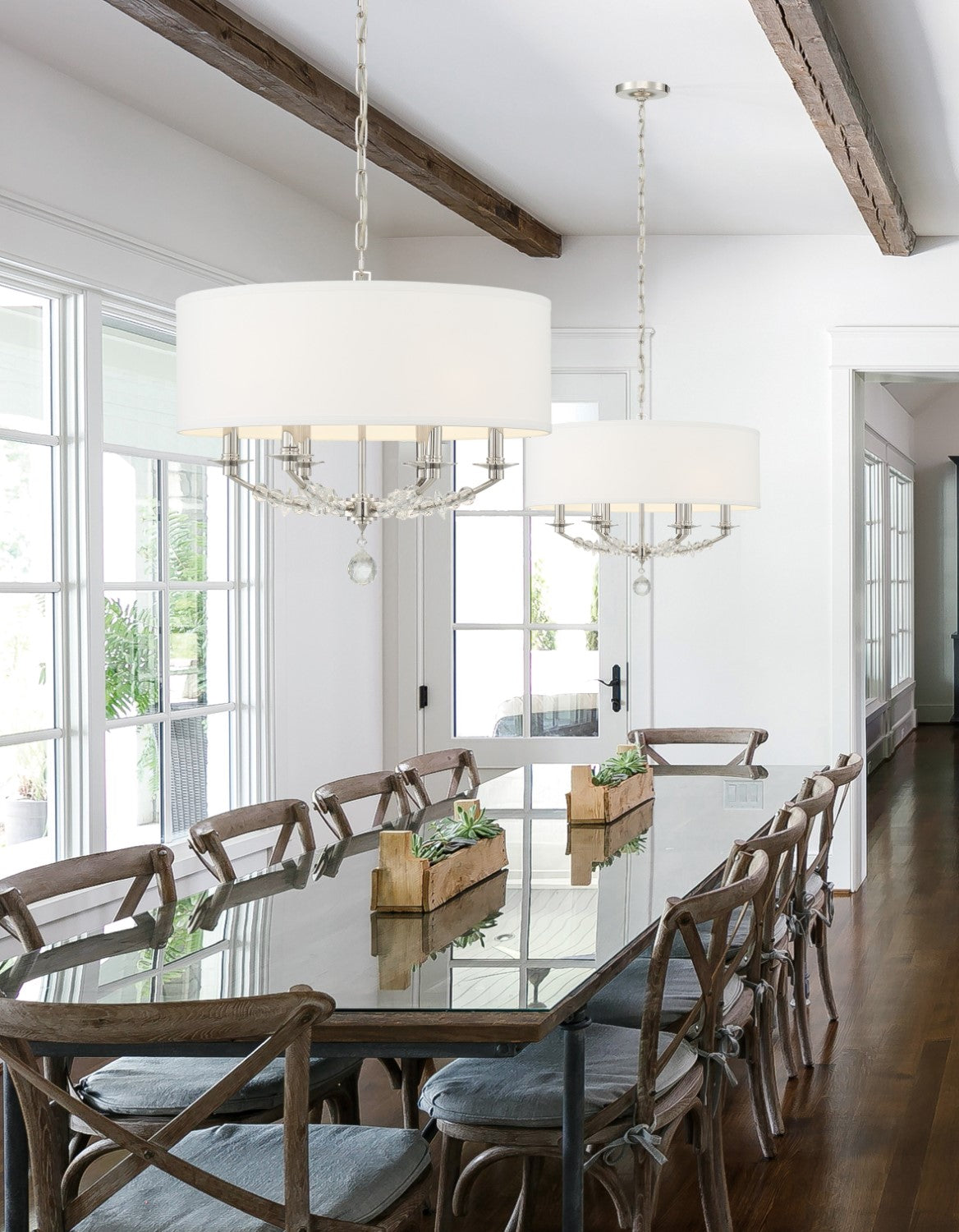 Crystorama 8016-PN Mirage 6 Light Chandelier - Polished Nickel