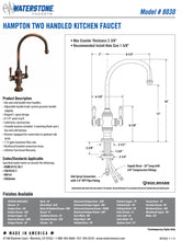 Load image into Gallery viewer, Waterstone 8030 Hampton Two Handle Kitchen Faucet