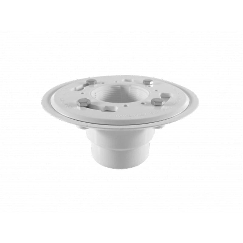 QM Drains 83.FLG.2.PVC PVC Flange Drain 2" Throat, 2" Outlet No Hub