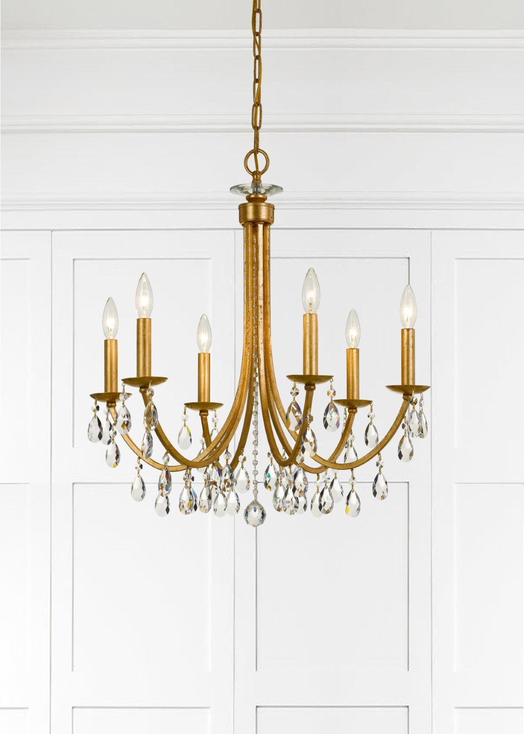 Crystorama 8826-CL-MWP Bridgehampton 6 Light Chandelier