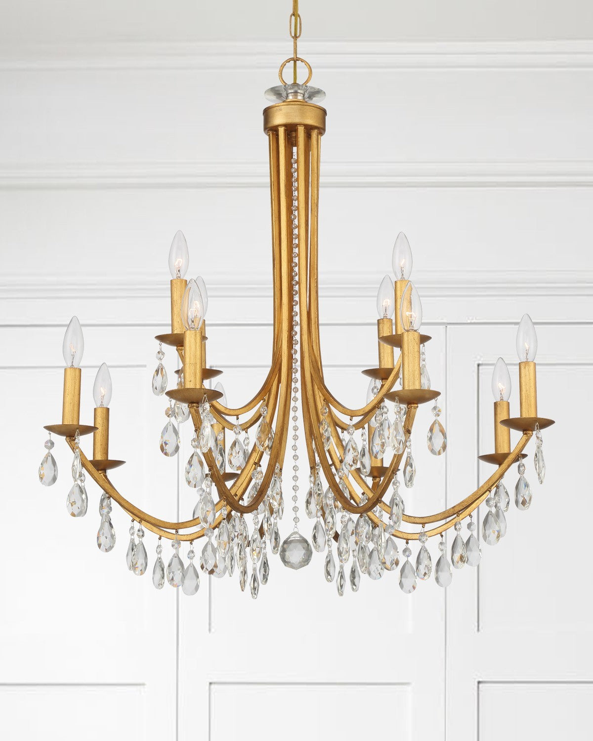 Crystorama 8829-CL-MWP Bridgehampton 12 Light Chandelier