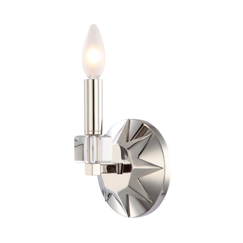 Crystorama 8851-PN Carson 1 Light Wall Mount - Polished Nickel