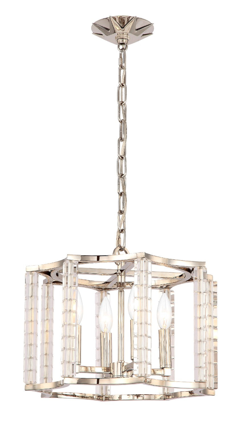 Crystorama 8854-PN Carson 4 Light Mini Chandelier - Polished Nickel
