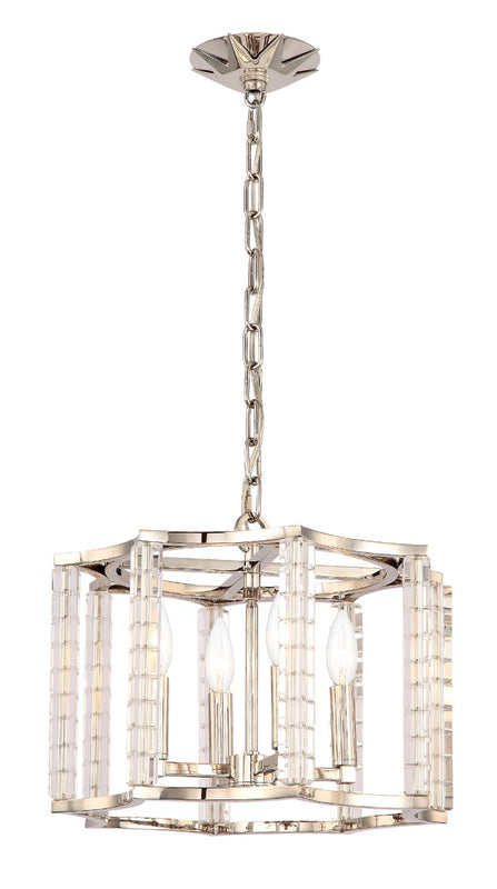 Crystorama 8854-PN Carson 4 Light Mini Chandelier - Polished Nickel
