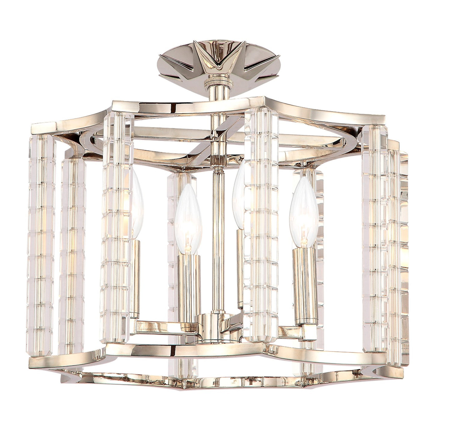 Crystorama 8854-PN_CEILING Carson 4 Light Convertible Ceiling Mount - Polished Nickel