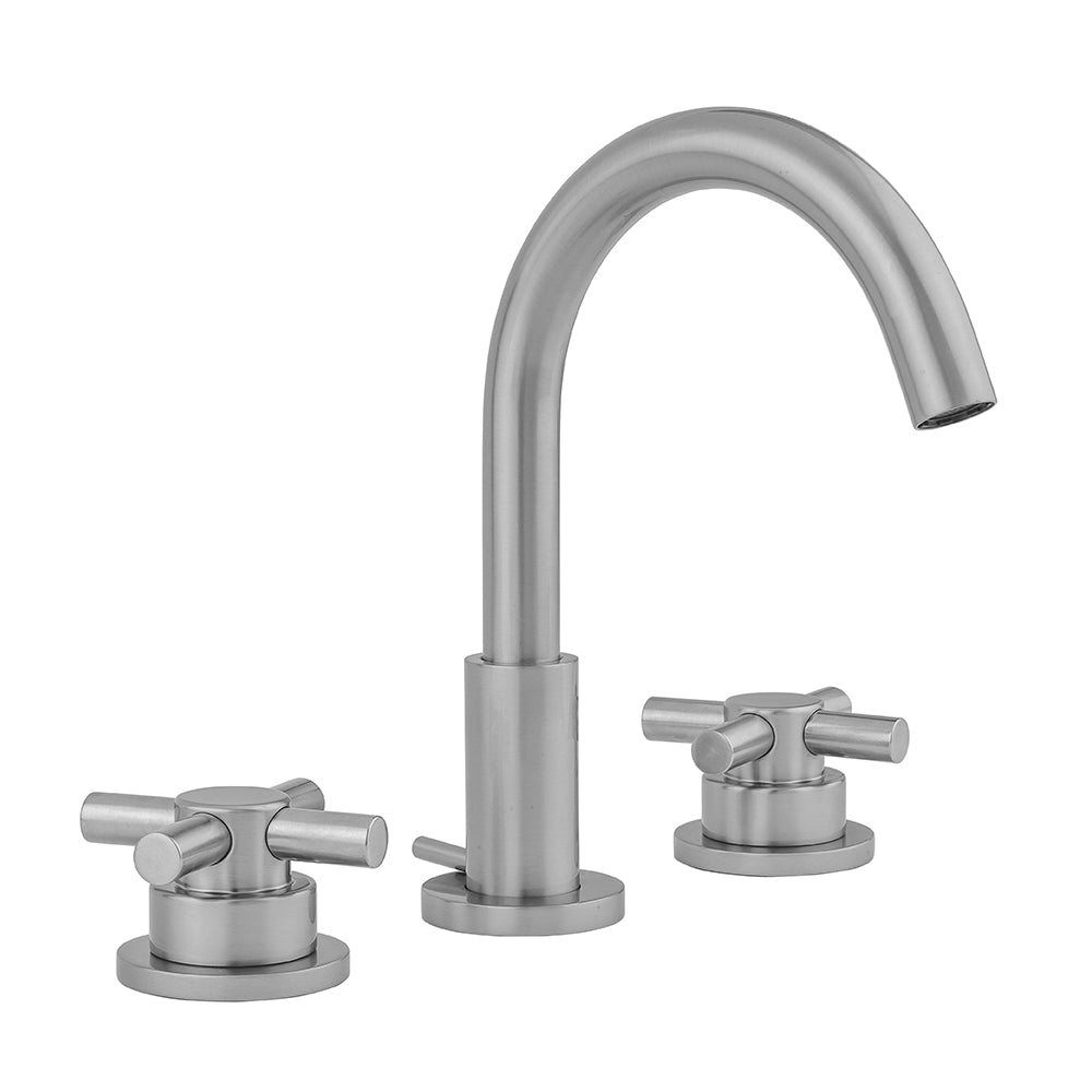 Jaclo 8880-T630-1.2 Uptown Contempo Faucet With Round Escutcheons & Low Contempo Cross Handles -1.2 Gpm