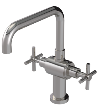 Rubinet 8DGNC Single Hole Two Handle Kitchen Set