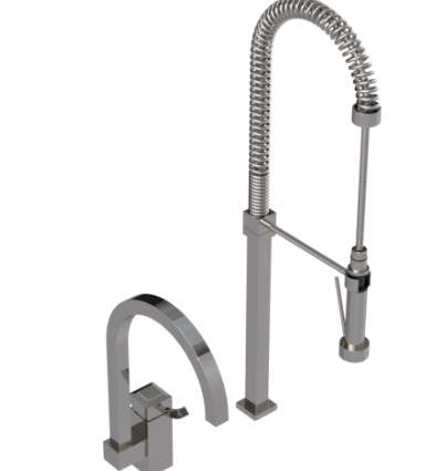 Rubinet 8IICL Single Control Kitchen Set With Suspended Industrial Spray